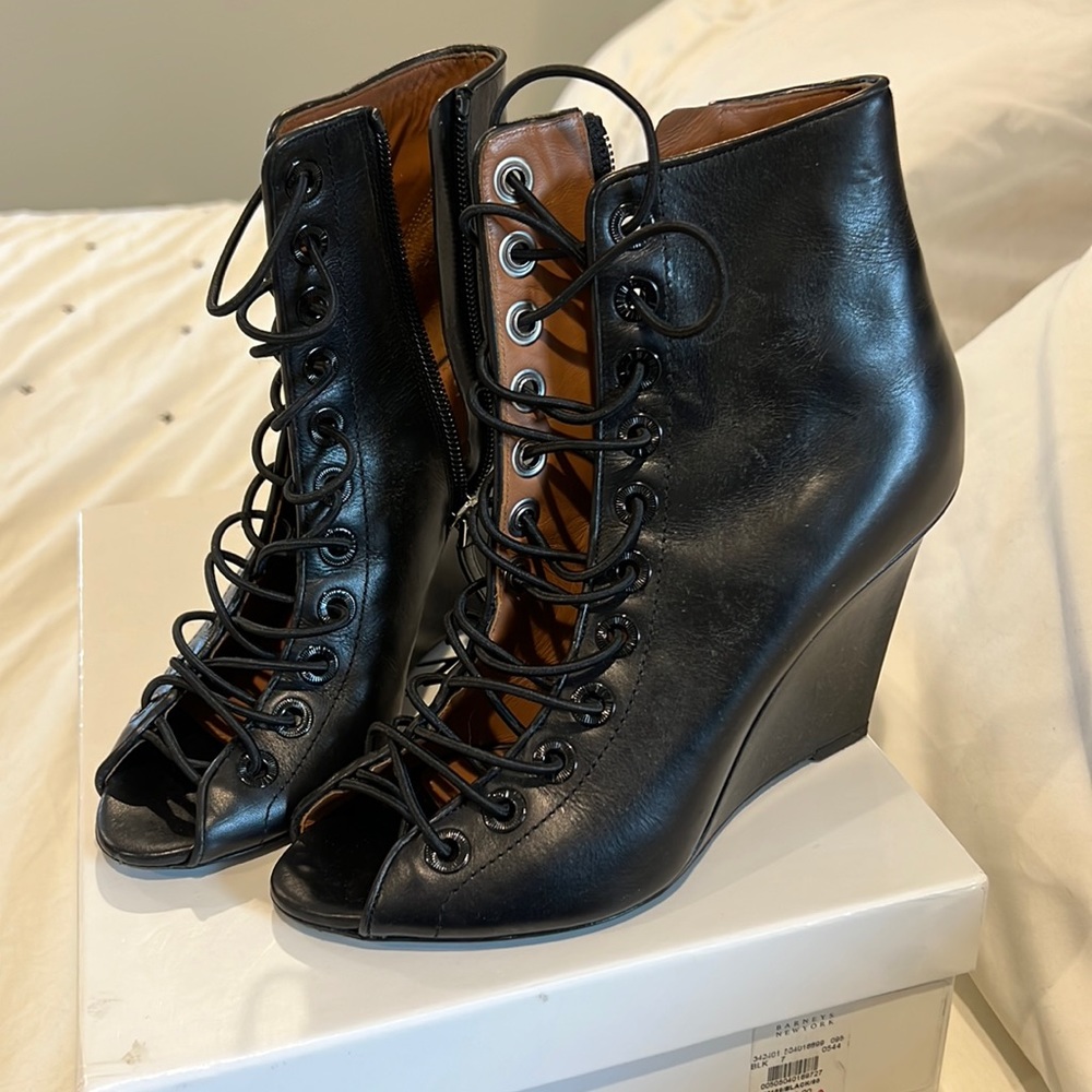 Givenchy lace up sandal wedge bootie